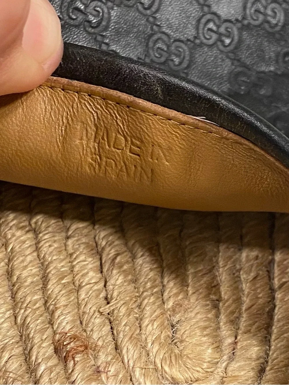 Gucci black microguccissima leather espadrilles size 41